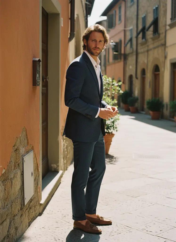 Zomers maatpak — Super 110's wasbaar stretch, slim fit (V1726)