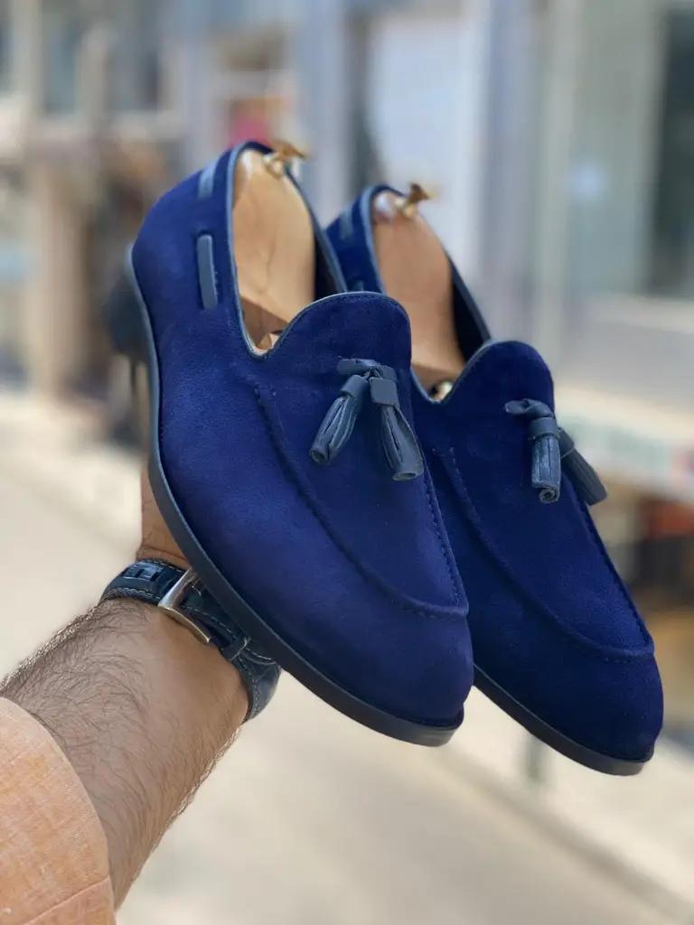 Marineblauwe suite Loafers