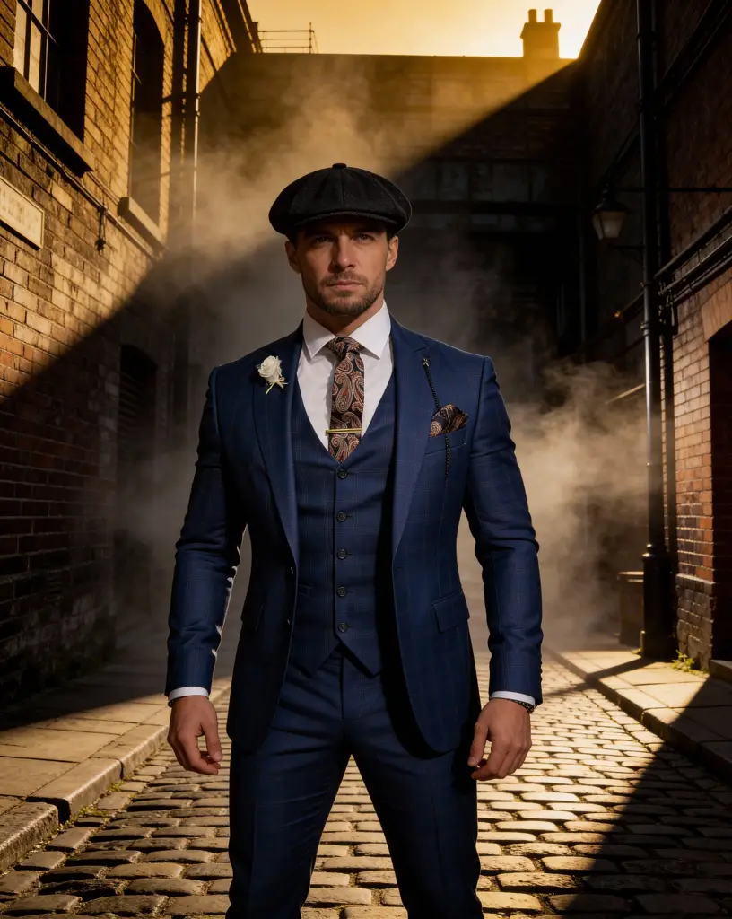 AI generated image for Royal Blue Suit with Paisley Tie