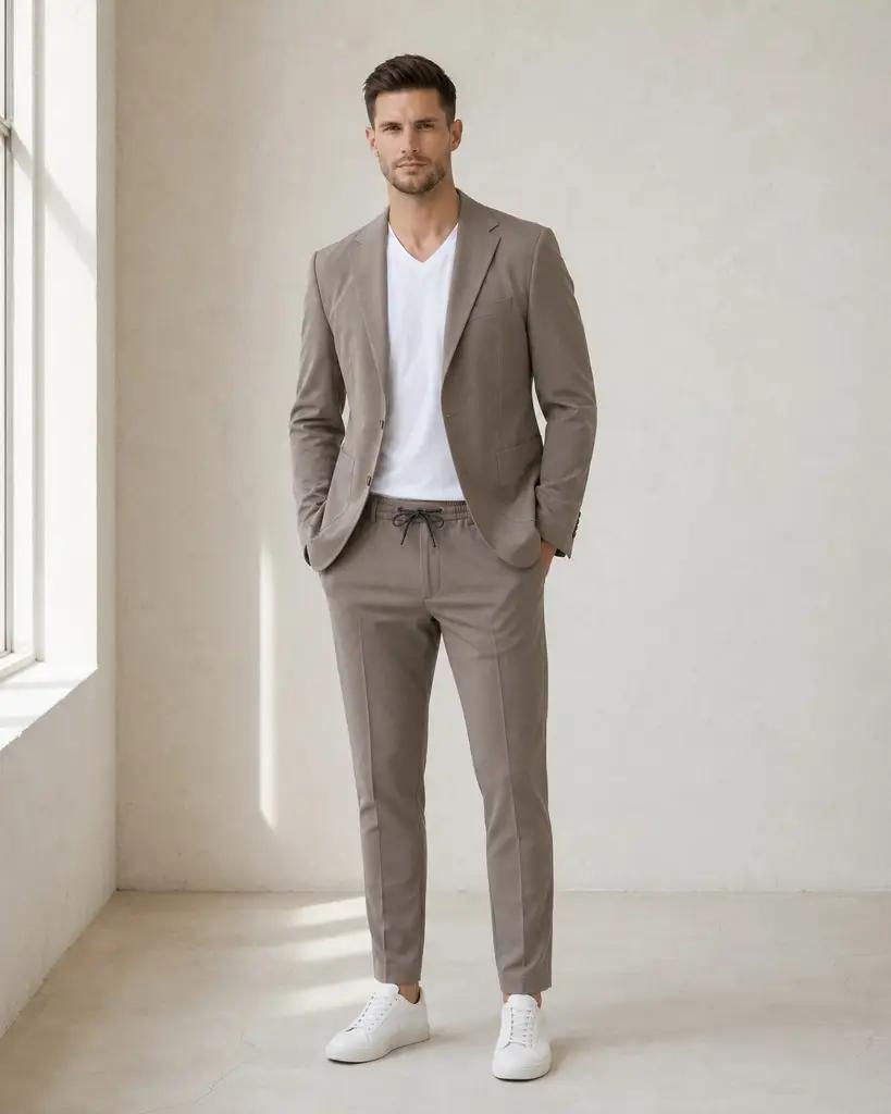 Stretch Kostuum Beige - nieuw hoofdbeeld