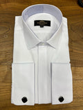 Chemise blanche avec boutons de manchette rayés