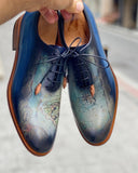 Chaussures à lacets bleues vintage