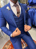 Royal blauw geruit pak
