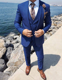 Pure blue suit men with structure design