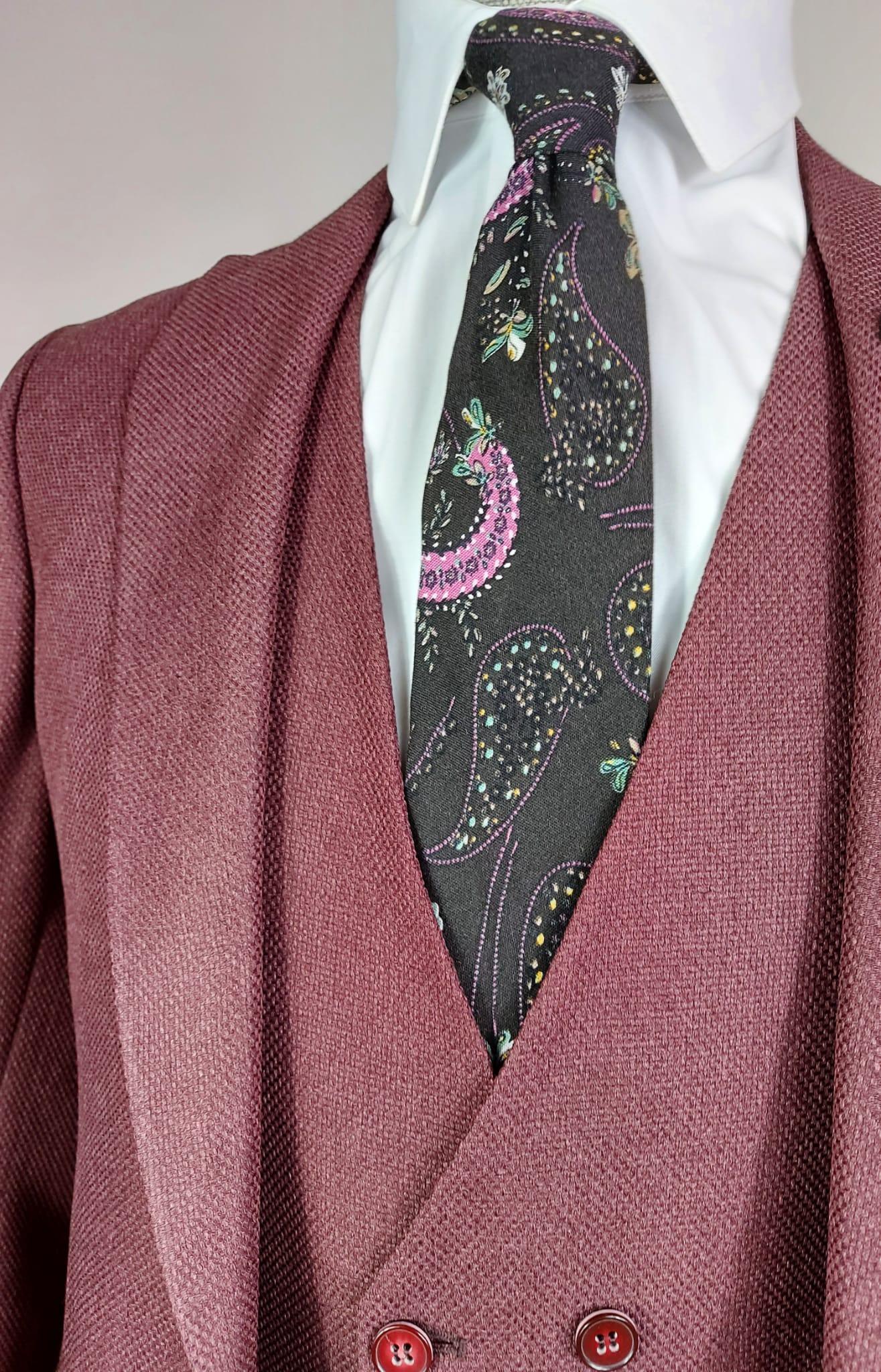 Zwarte stropdas met patroon - Pomandi.com