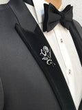 Zwarte smoking/tuxedo met fluwelen kraag (0058) - PAPYON COLLECTION