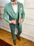 Cyan Green 3-piece wedding suit