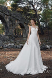 Brautkleid aus Spitze mit sehr elegantem Rücken mit Perlmuttknöpfen und abnehmbarer Schleppe