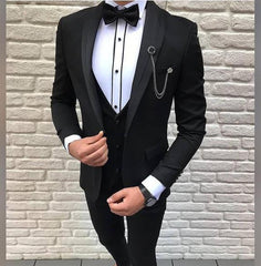 Zwart glitter lines smoking/ Tuxedo zwart  (002) - PAPYON COLLECTION